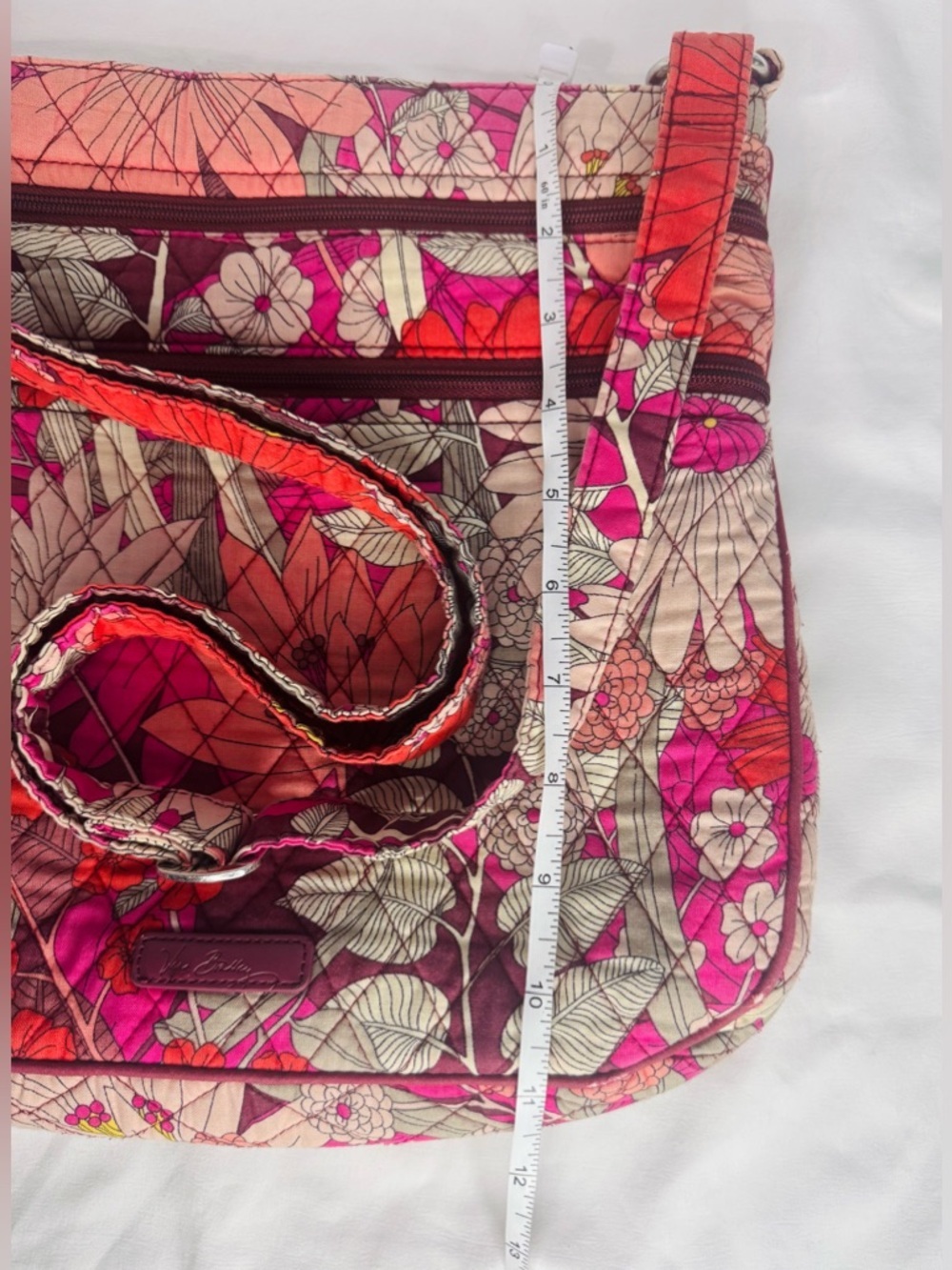 Vera Bradley Triple Zip Hipster Crossbody Bohemian Blooms Retired Floral - Picture 11 of 12
